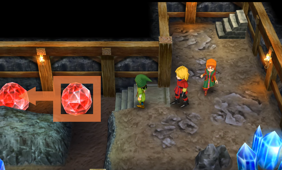 Push the rocks in that direction to solve the puzzle (1) | Dragon Quest VII