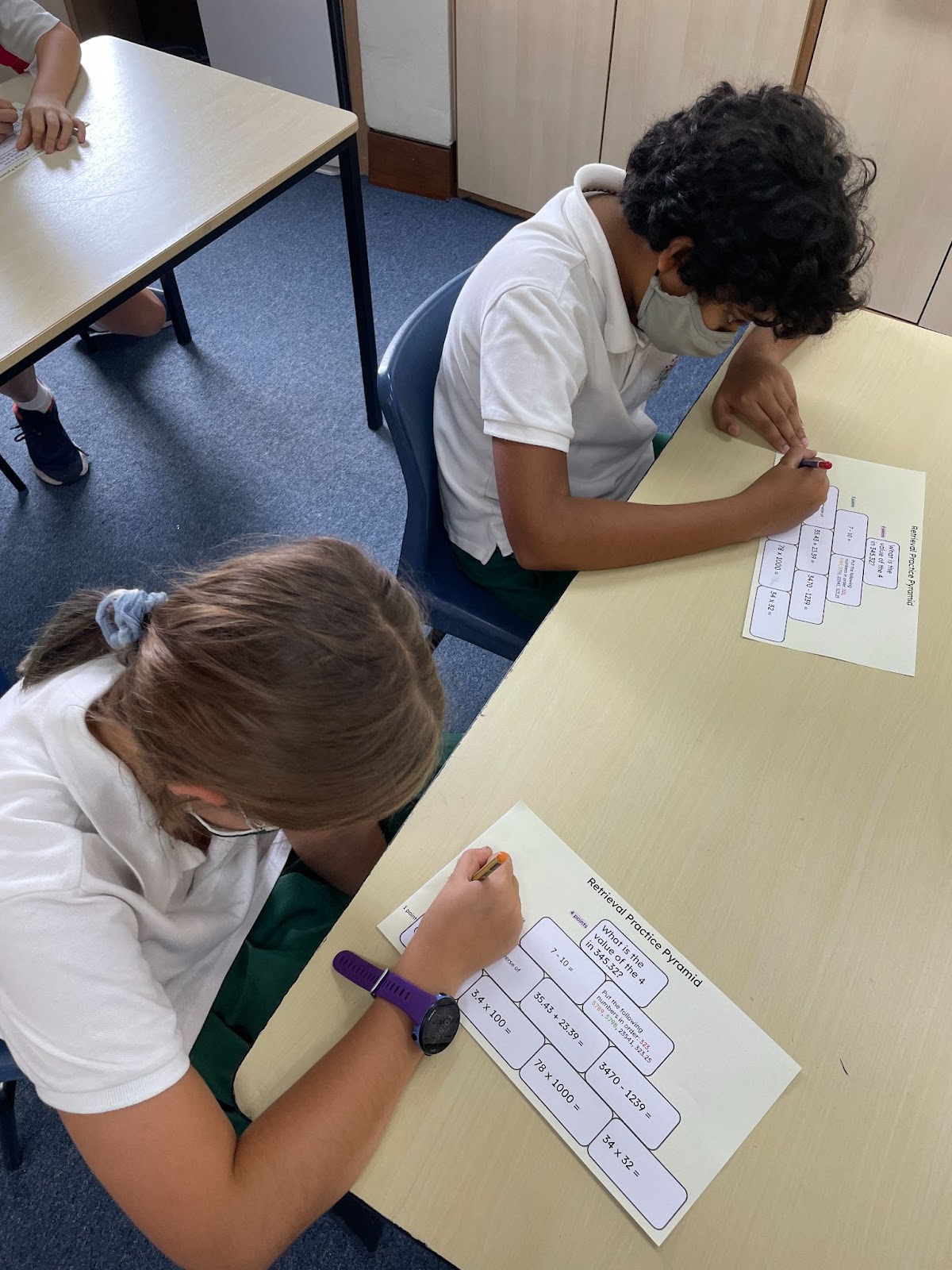 Students writing