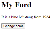 Image with text - My Ford, It is a blue mustang from 1964.