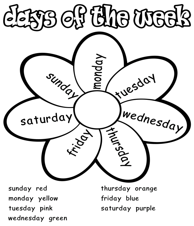 Dias da semana em inglês - Days of the week