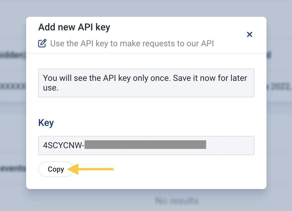 new API key for WP