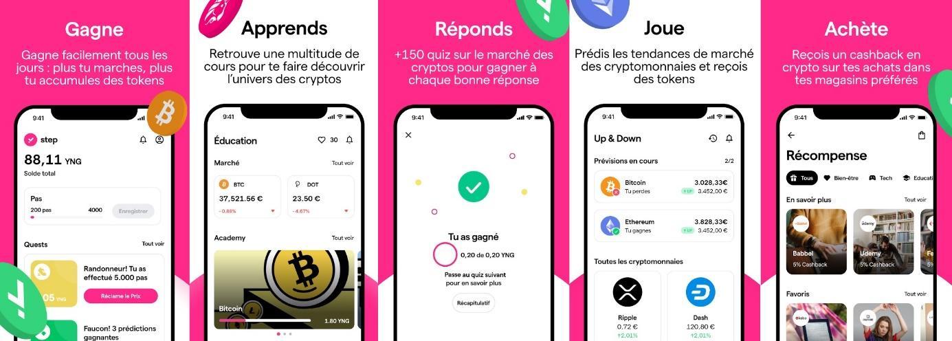 L'application Step de Young platform vous récompense pour suivre un parcours initiatique à la blockchain et au cryptomonnaies