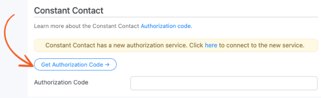 Get your Constant Contact authorization code