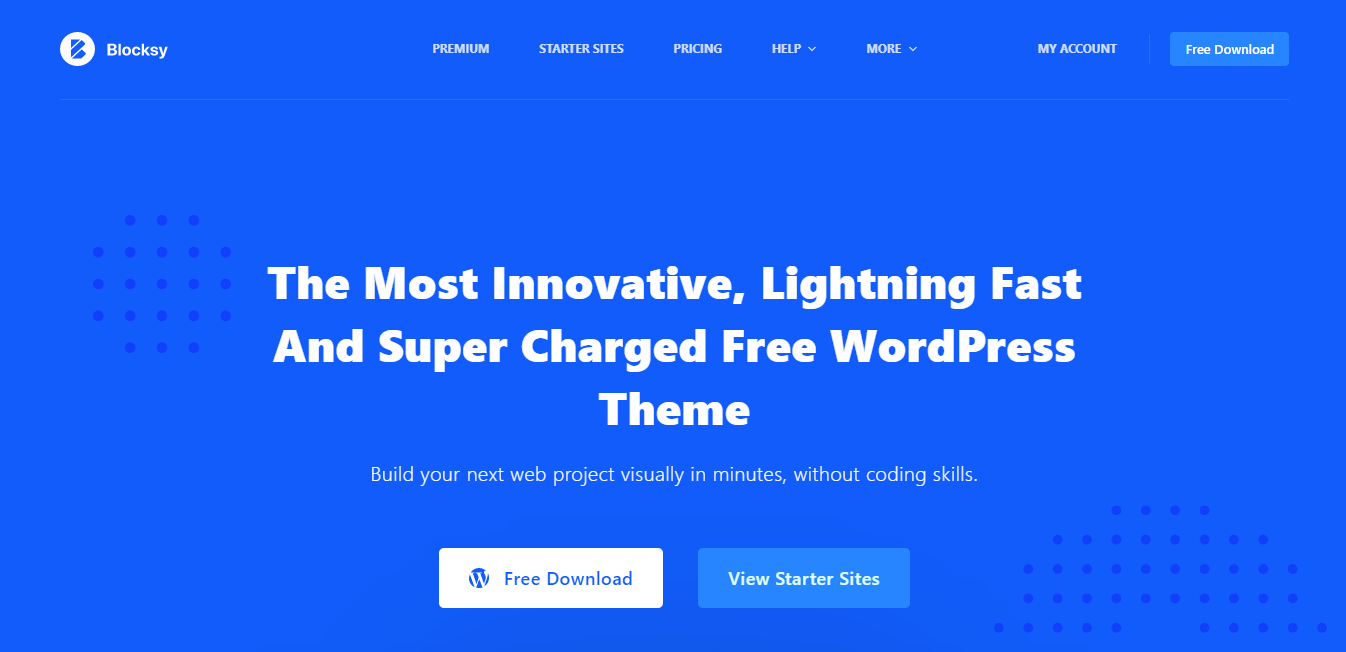 Free blogging WordPress theme: Blocksy is a lightning fast option.