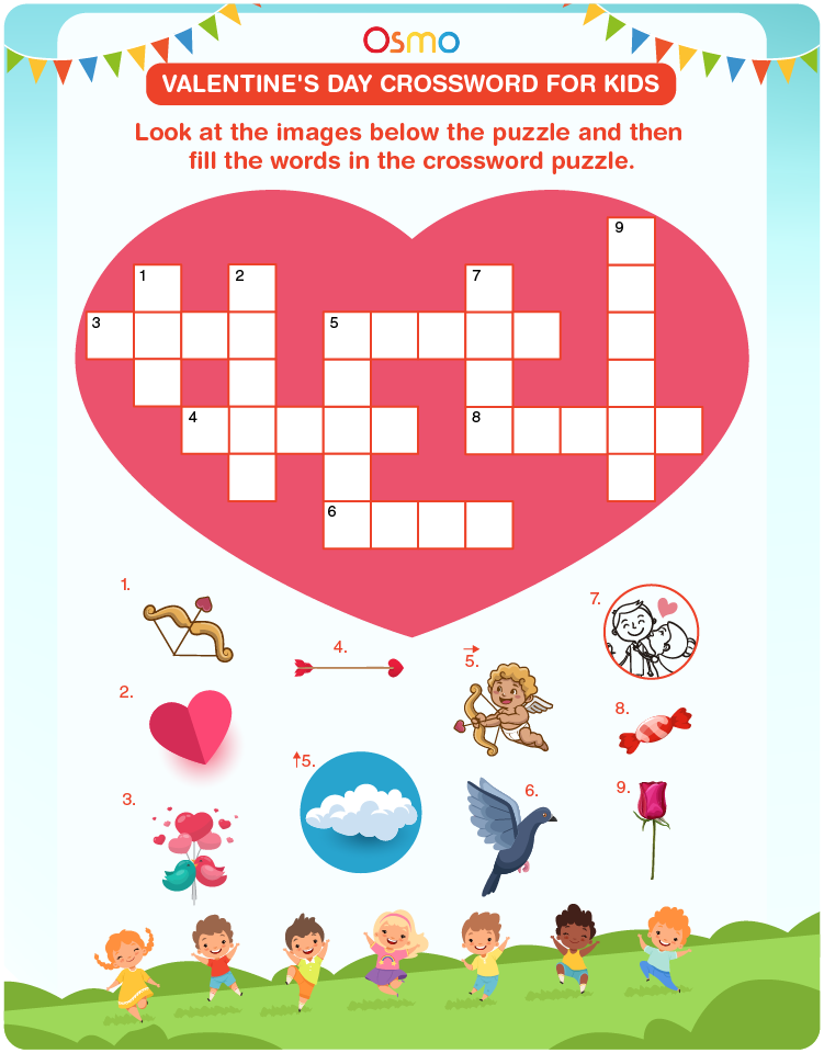 Valentine's Day Crossword Puzzles for Kids