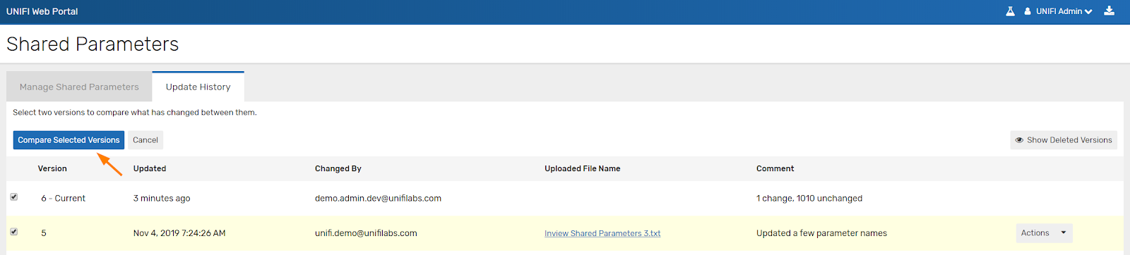 Shared Parameter Management