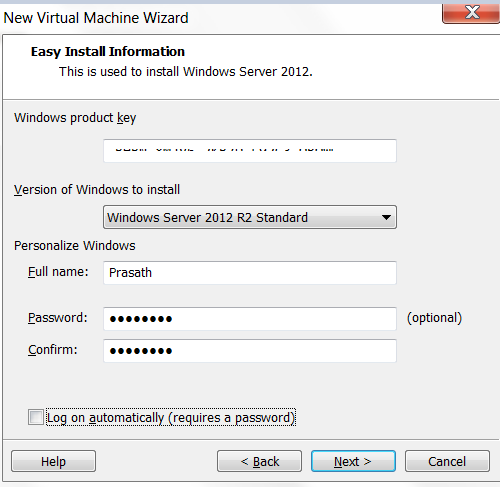 Setup New Virtual Machine 