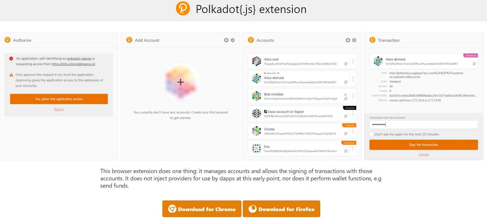 tạo ví polkadot{.js}