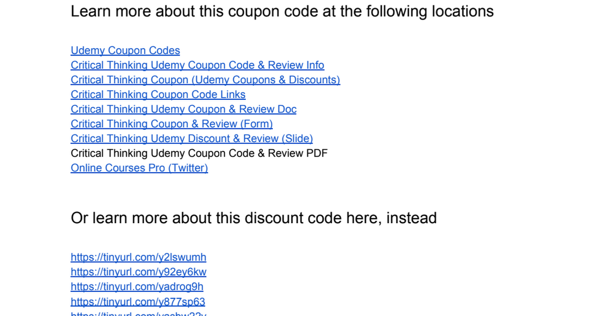 critical thinking company coupon code