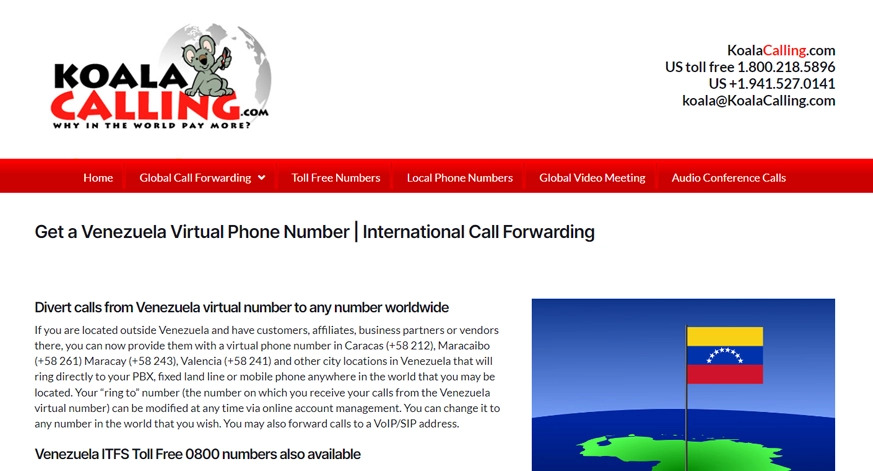 Koalacalling Venezuela Virtual Phone Number