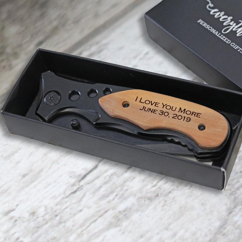 Personalized wooden pocket knife