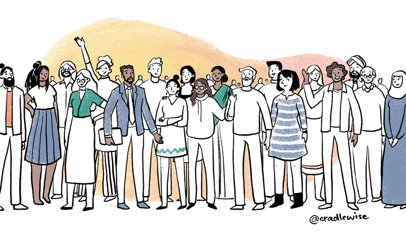 People of all nationalities, races, and backgrounds standing together