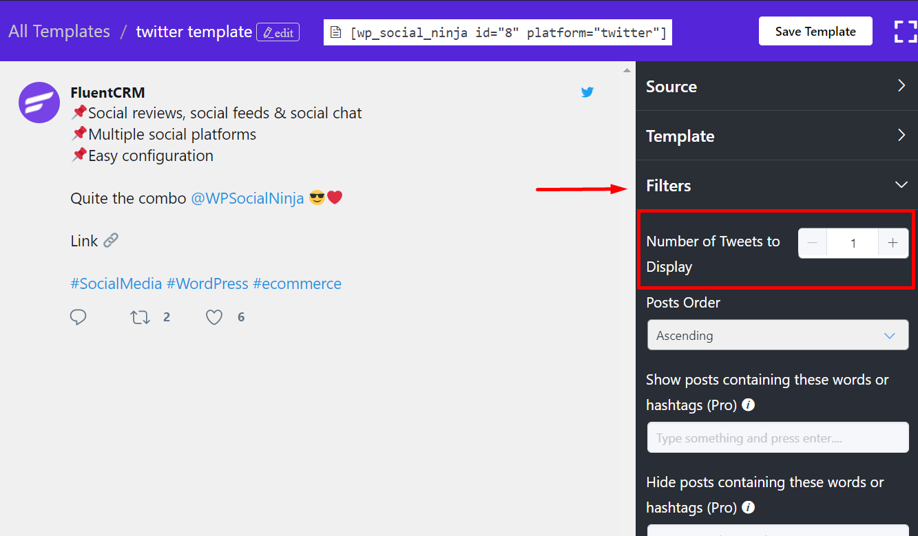 wp social ninja template customization