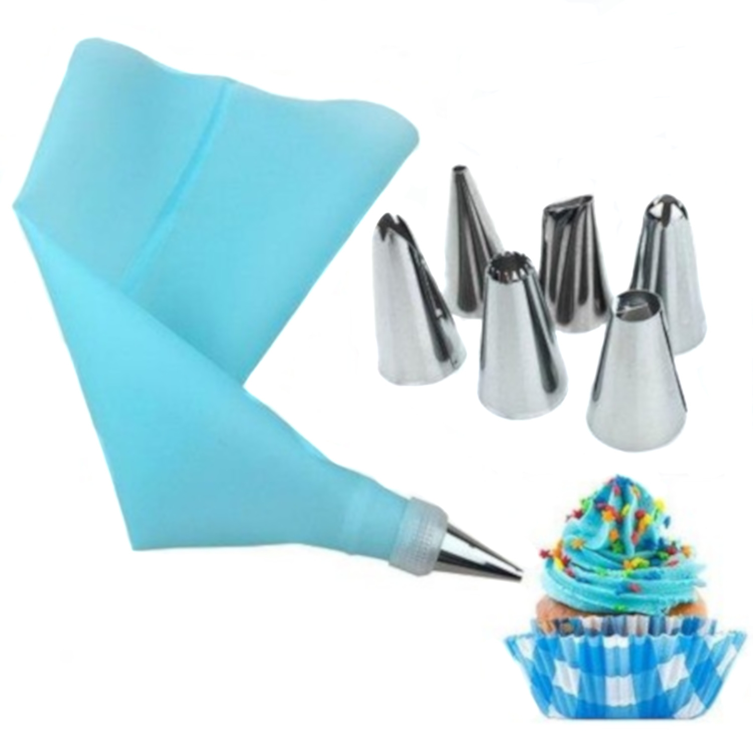 Vegetable Peeler Along With 6 Stainless Steel Nozzles With Pastry Bag And Converter