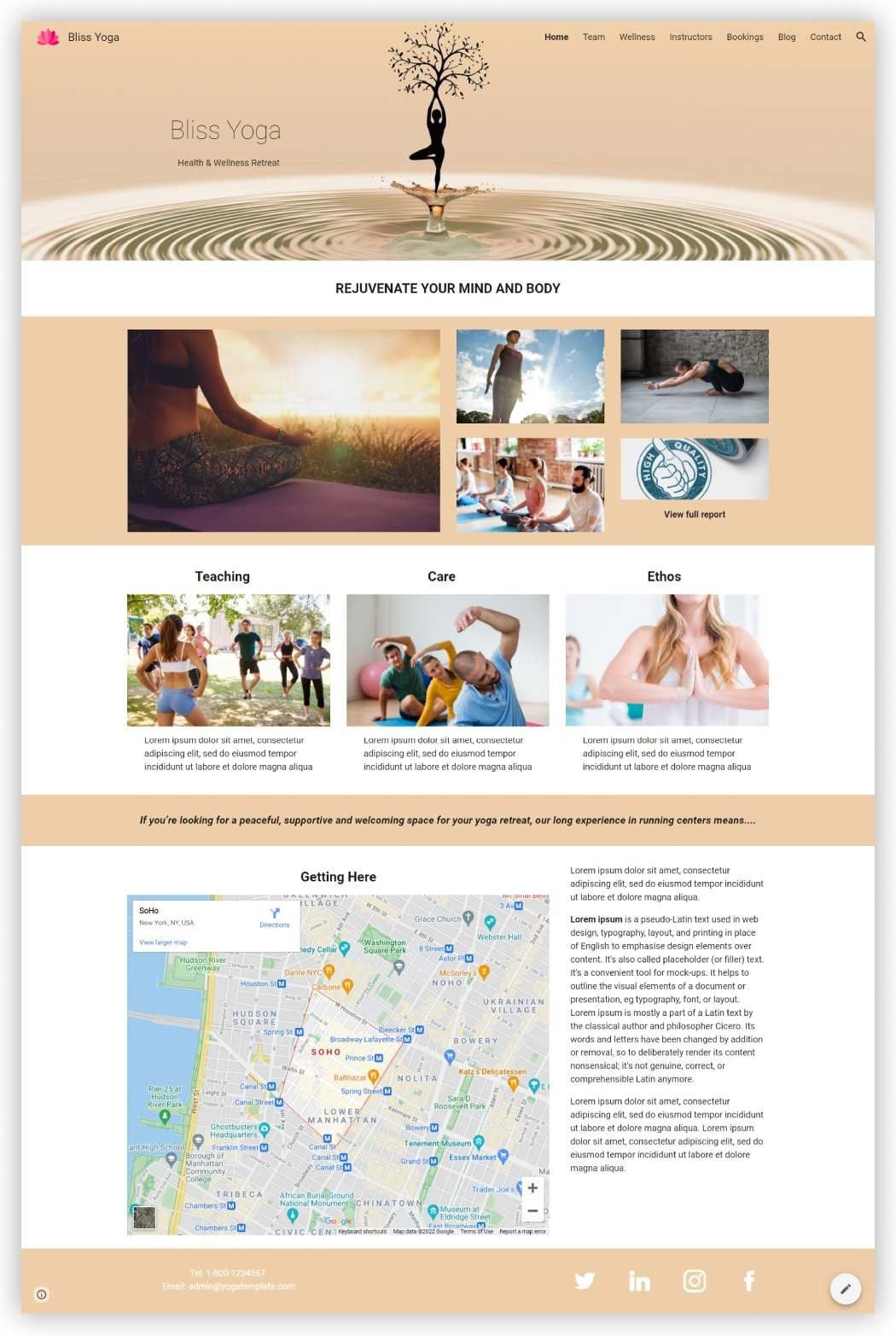 Best Google Sites Templates and Themes: leisure template