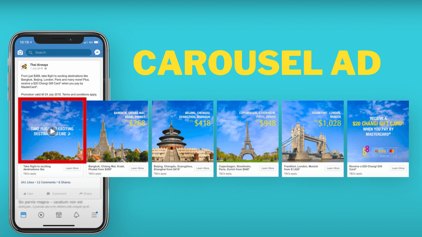 Carousel ads formet