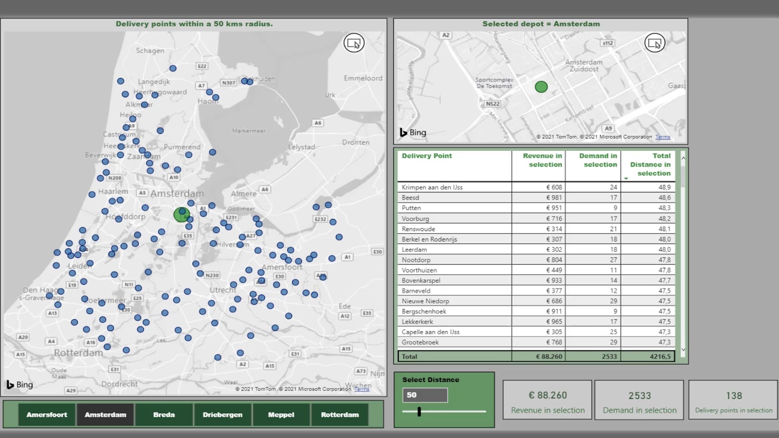 distance calculation on map