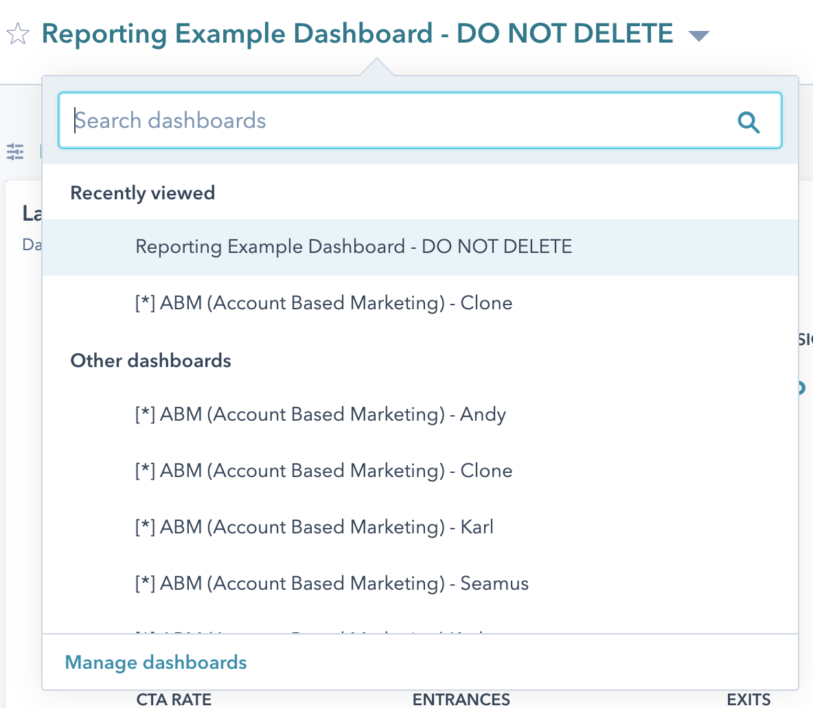 Hubspot Update (Reporting): Wiederherstellen von gelöschten Dashboards