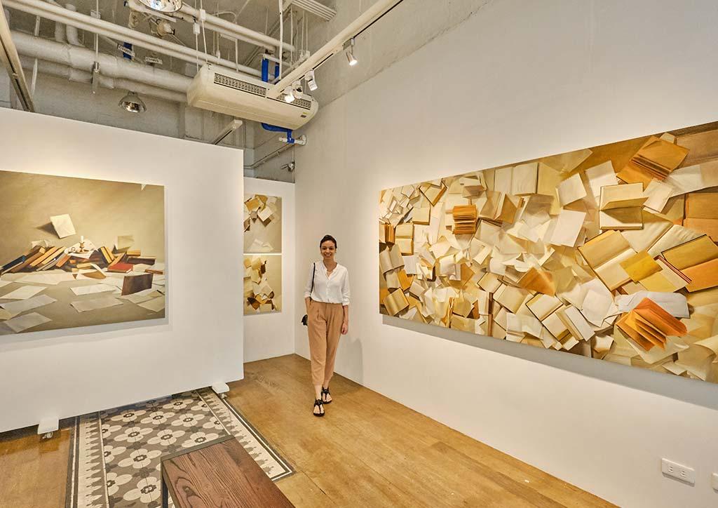Chelsea in her first solo exhibit - Young Filipino Artist