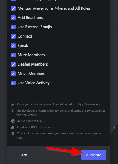 MEE6 permissions 