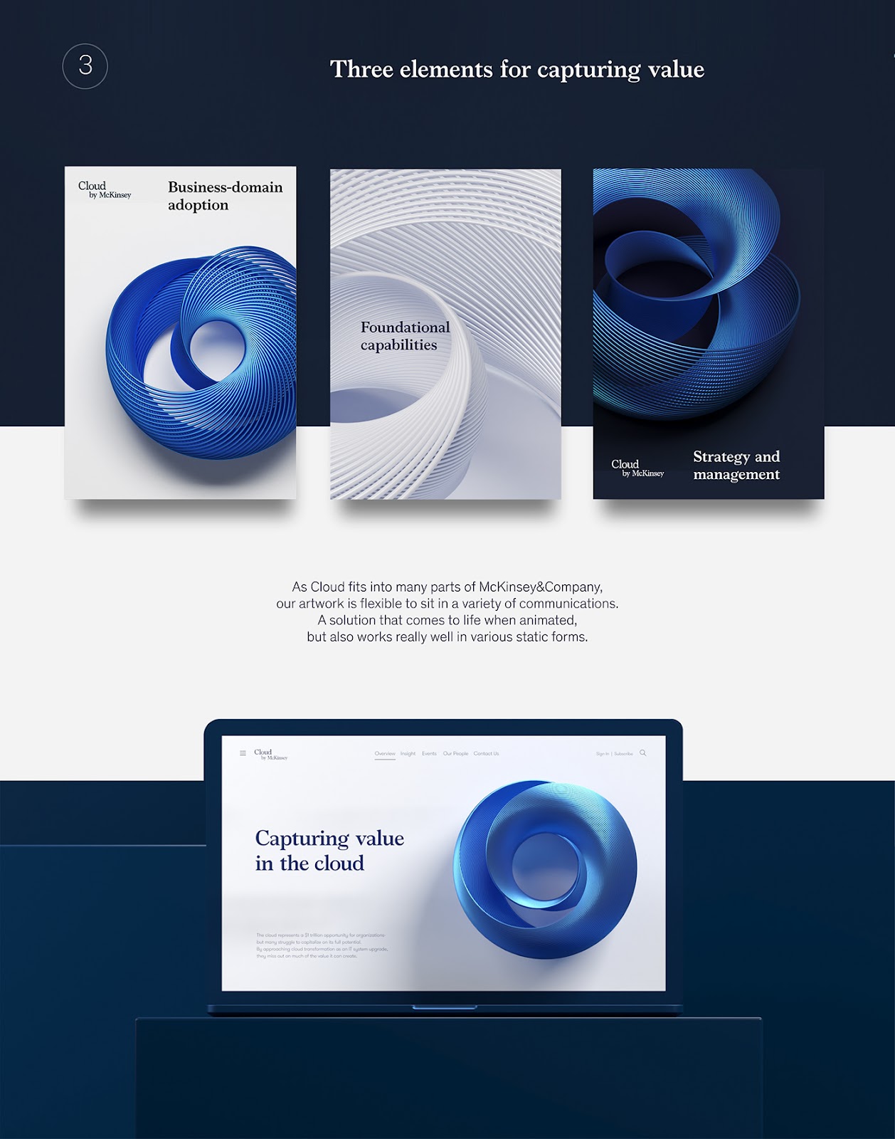 3D branding  cloud design graphic design  identity ILLUSTRATION  logo mckinsey shape