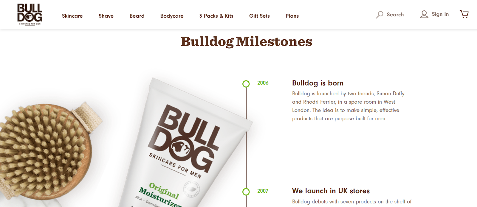 Bulldog Skincare, About Page