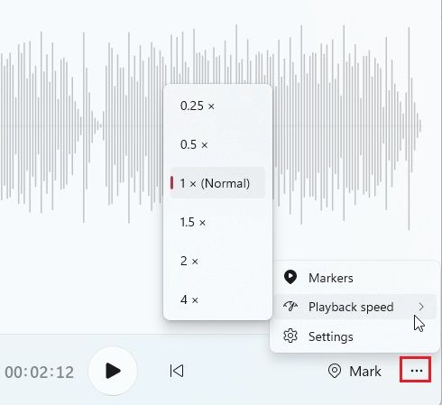 Voice Recorder App ghi âm trong Windows 11