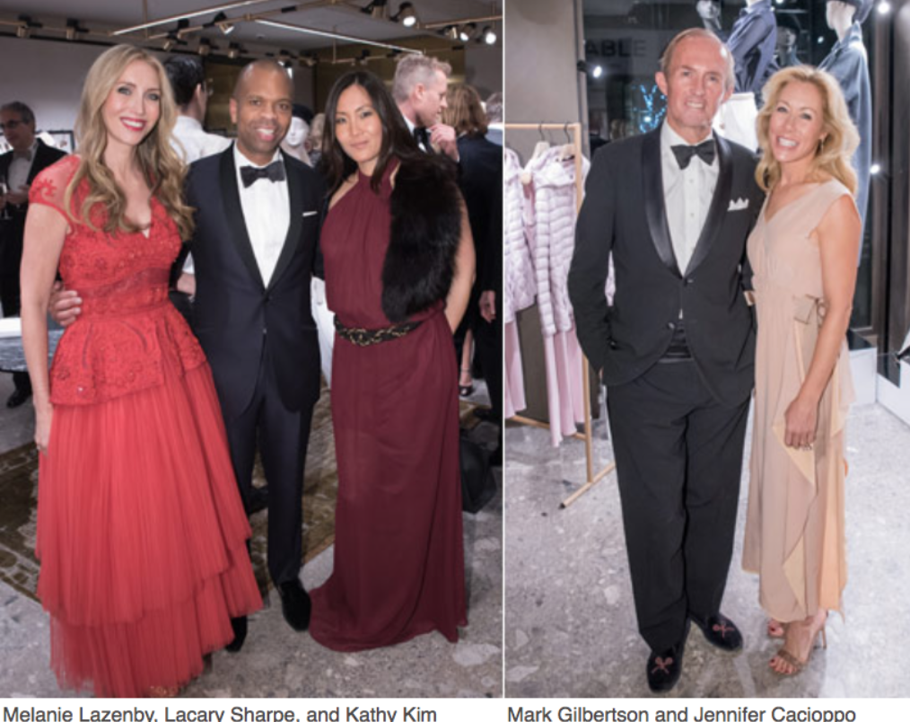 
 Karen Klopp, Hilary Dick article for New York Social Diary, What to wear to a black tie gala for Lenox Hill Neighborhood Association.  
Melanie Lazenby, Lacary Sharpe, Kathy Kim.