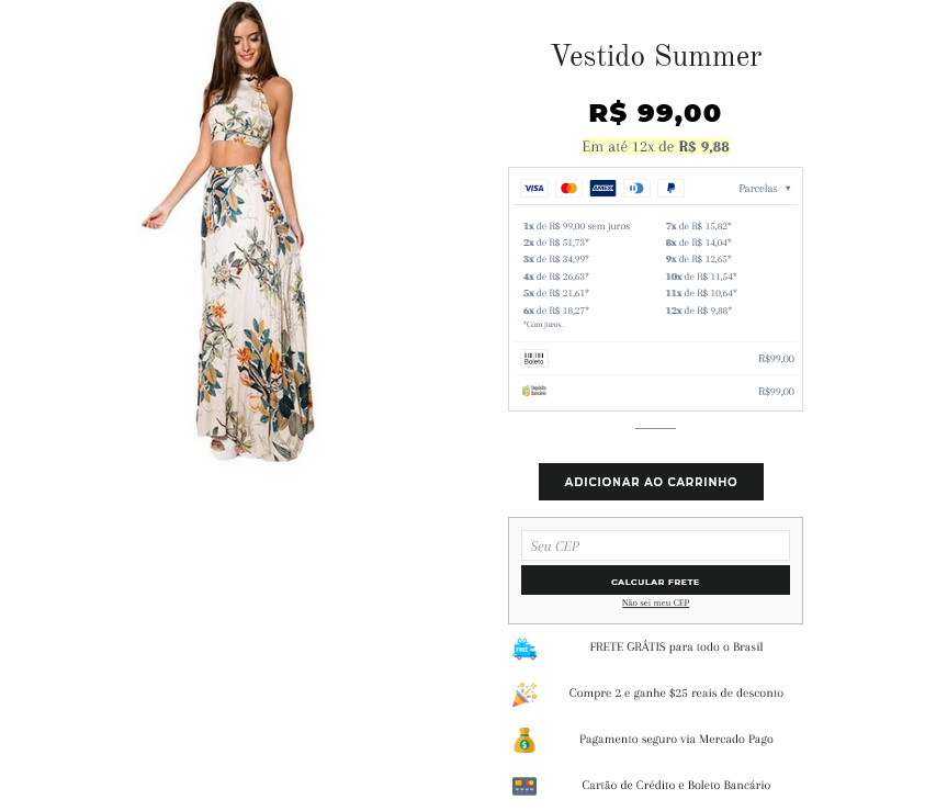 carrinho abandonado shopify mostrar parcelamento shopify