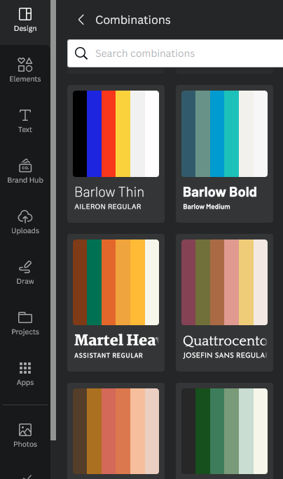 choosing colors in canva infographics 