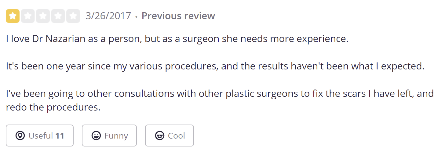 Nazarian Plastic Surgery review