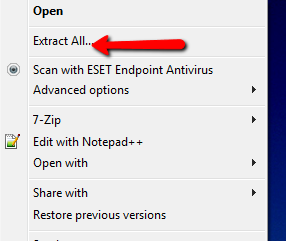 Portfolio Windows Extract All