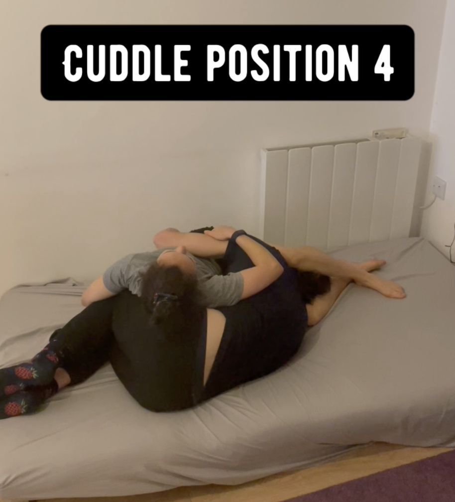 cuddle position 4 of somatic intimacy exercise called "dynamic cuddling"