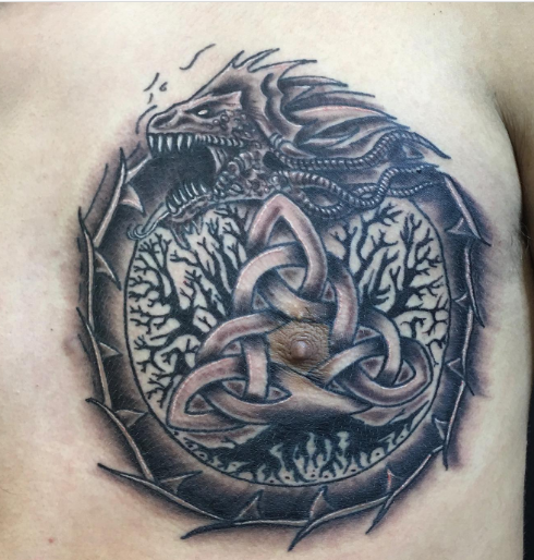Dragon Fire Unique Circular Tattoo Designs