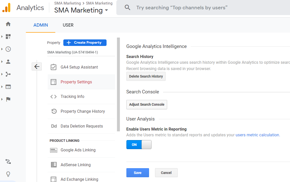 Search Console in Google Analytics