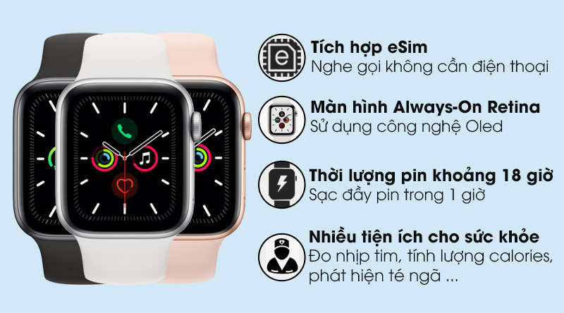Apple Watch Series 5 40mm LTE Bản Nhôm (NEW)
