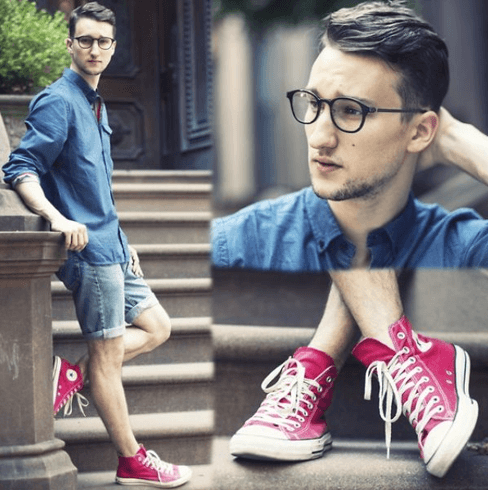 phồi đồ với quần short jean nam