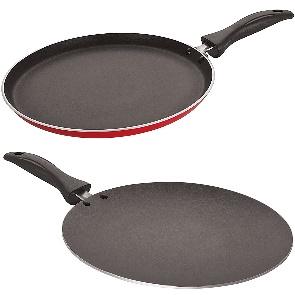 Buy Heavy Gauge Non Stick Flat Pan Flat Dosa Tava Griddle Free Concave Roti  tawa Kitchen Cooking Combos Set Buy 1 get 1 Free Online at Low Prices in  India - Amazon.in