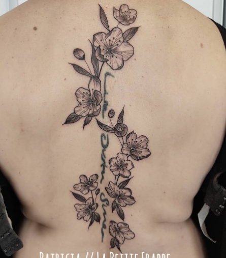 Flower Tattoo design On Back