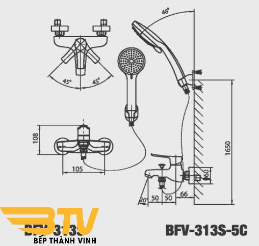 Vòi Tắm Và Sen Tắm BFV-313S-5C