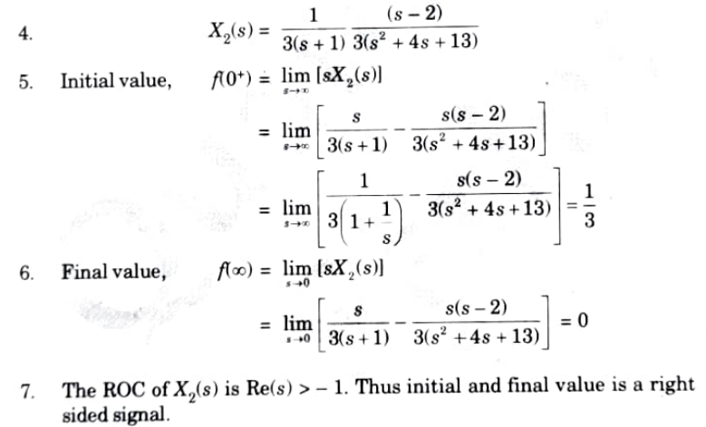 Calculate the initial and final values of the functions x1(t), x2(t), whose Laplace transforms are specified below: