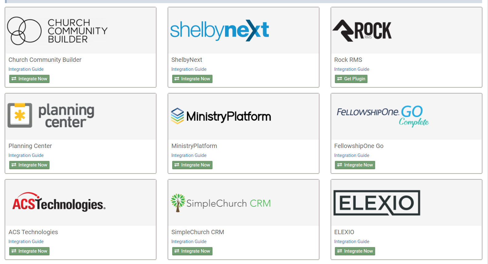 Church Management Software Integrations