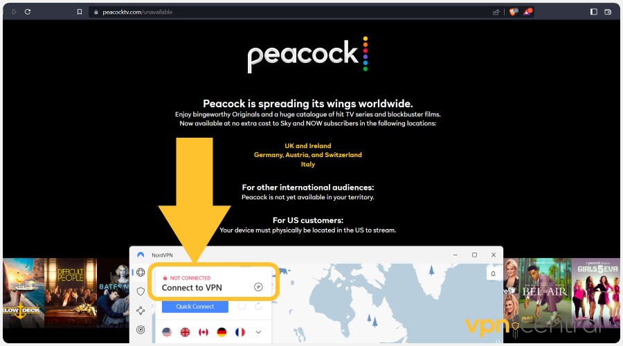 peacock tv connect to vpn
