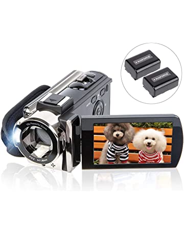 Video Camera Camcorder Digital YouTube Vlogging Camera Recorder kicteck Full HD 1080P 15FPS 24MP 3.0 Inch 270 Degree Rotation LCD 16X Digital Zoom Camcorder with 2 Batteries(604s)