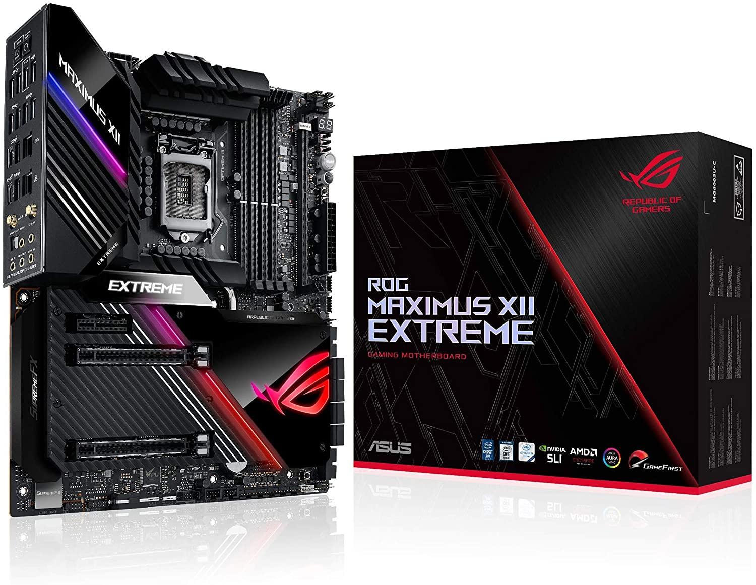 Amazon.com: ASUS ROG Maximus XII Extreme Z490 (WiFi 6) LGA 1200(Intel 10th  Gen) EATX Gaming Motherboard (16 Power Stages, 10 G &amp;amp; Intel 2.5G LAN, Fan  Extension Card &amp;amp; ThunderboltEX 3-TR Card,