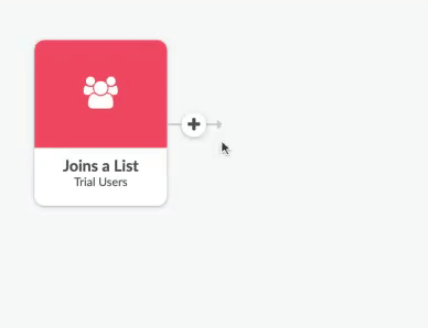 Sending an emial after contact "joins a list" in Automizy email workflow gif