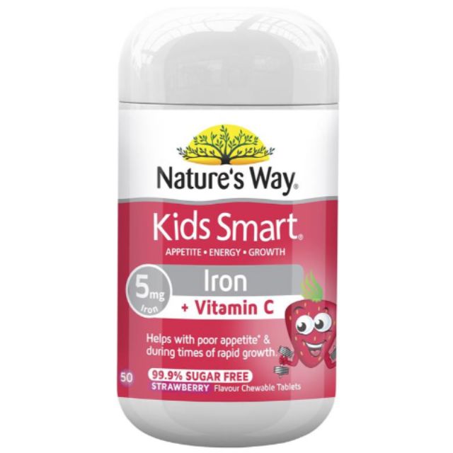 4. อาหารเสริมช่วยบำรุงระบบไหลเวียนเลือด Nature's Way Kids Smart Iron + C Chewable