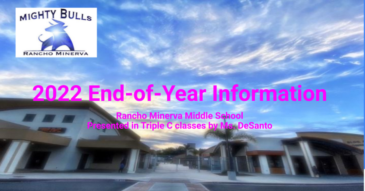 2022 8th grade End of Year Events Scholar Presentation