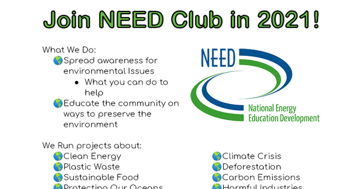 Copy of NEED Flyer