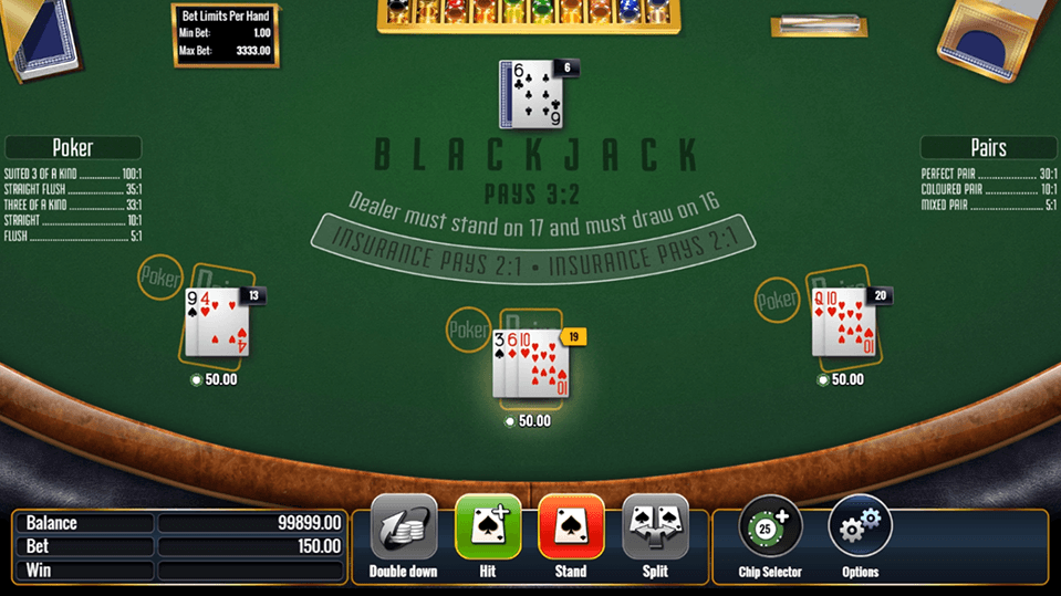 Blackjack Poker and Pairs